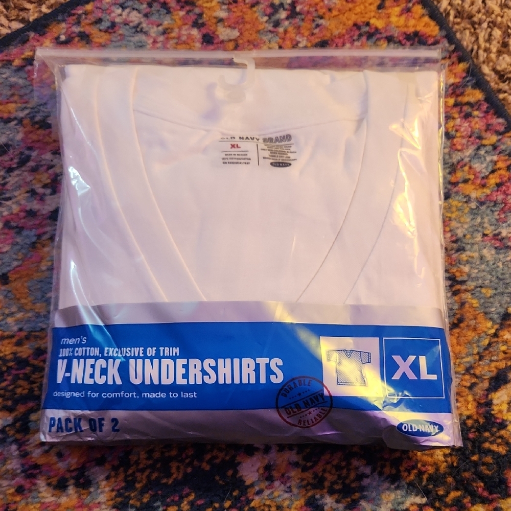 Old Navy Classic White V-Neck Undershirts Size XL